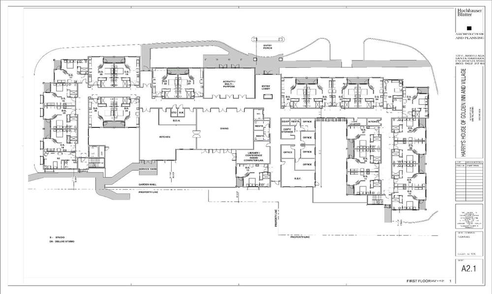 Harry's House of Golden INN and Village Architectural Concept Site Plan for the First Floor 