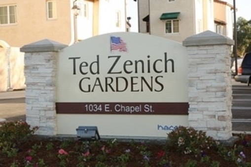 Ted Zenich Gardens development sign.
