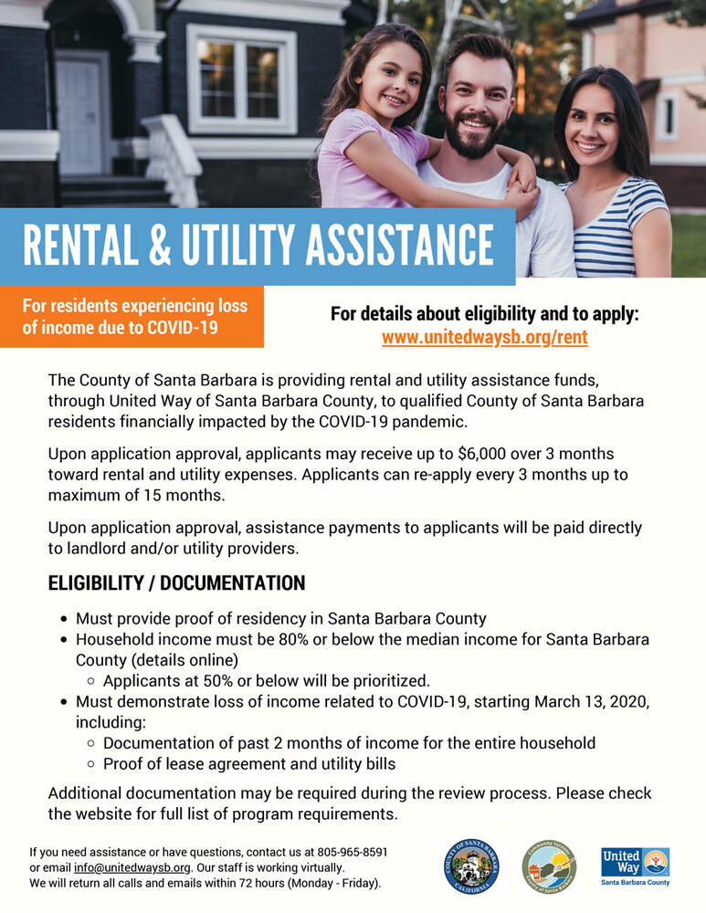 Utility Assistance Flyer with all the information as listed above